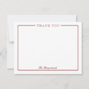 Carte De Remerciements Papeterie Écriture Élégante Couples Famille Rouge 