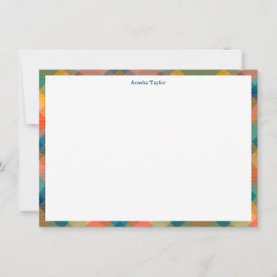 Carte De Remerciements Papeterie personnalisée à carreaux tartan Nom Vaca