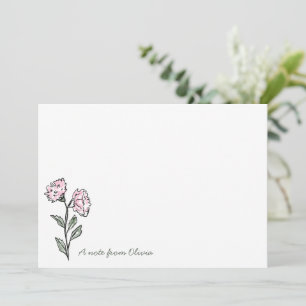 Carte De Remerciements Papeterie personnalisée florale rose fantaisiste
