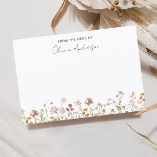 Carte De Remerciements Papeterie personnelle Boho Wildflowers