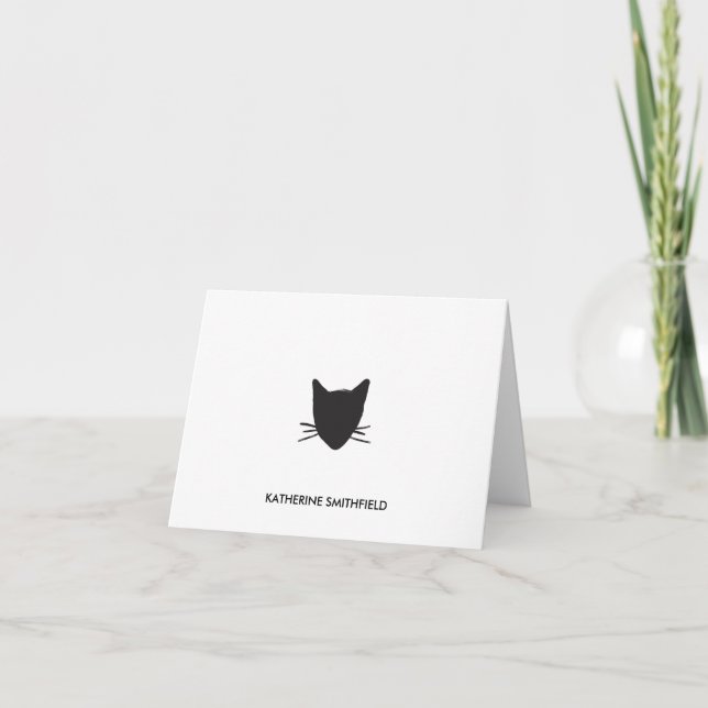 Carte De Remerciements Papeterie personnelle de chat tiré par la main (Devant)