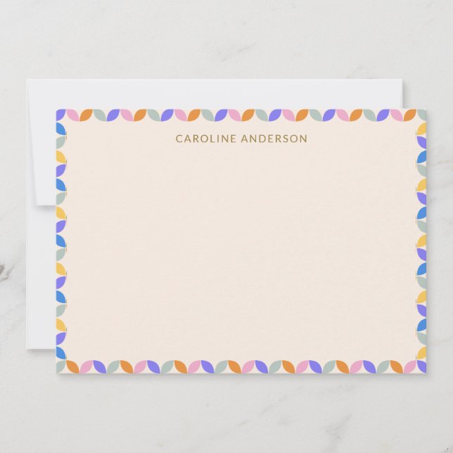 Carte De Remerciements Papier à lettres personnalisées Nom Bright Pastel  (Devant)