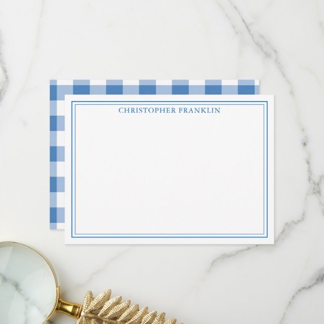 Carte De Remerciements Papier à lettres pour bébé bleu personnalisé (Devant/Arrière en situation)