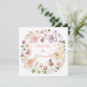 Carte De Remerciements Papillon Abeille Coccinelle Jardin Fantaisiste Ann