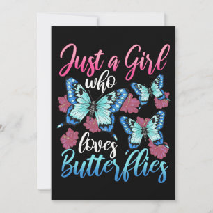Carte De Remerciements Papillon Aime Juste Une Fille Qui Aime Les Papillo