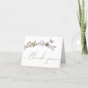 Carte De Remerciements Papillon Boho Foliage couronne