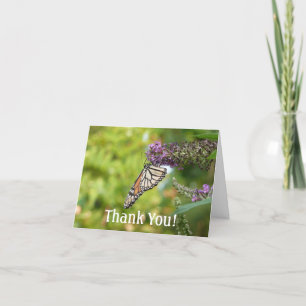Carte De Remerciements Papillon Monarque sur papillon pourpre Bush