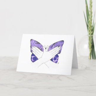 Carte De Remerciements Papillon Mystique Violet Dans ASL ( American Sign 