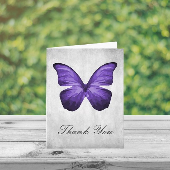 Carte de remerciements papillon pourpre (Purple Butterfly Thank you Card)