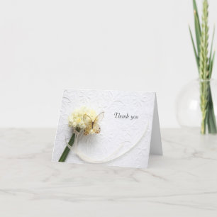 Carte De Remerciements Papillon sur bouquet de fleurs