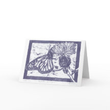 Papillon sur chardon Bois japonais Imprimer