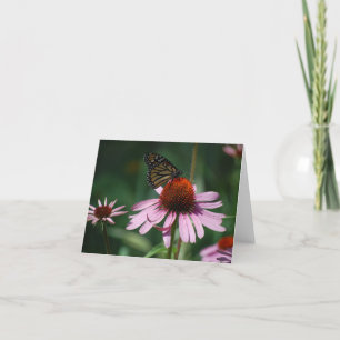 Carte De Remerciements Papillon sur la fleur de cône pourpre