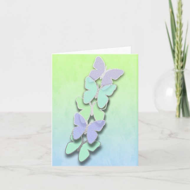 Carte De Remerciements Papillons aux couleurs du printemps (Devant)