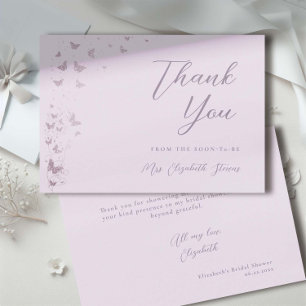 Carte De Remerciements Papillons de toute une vie Lilas Argent Salle de M