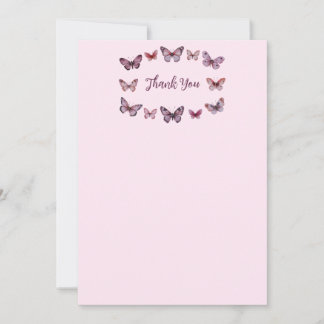 Carte De Remerciements Papillons Élégants Baby Shower Personnalisé