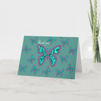 Carte De Remerciements Papillons en verre aquatique