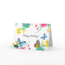 Papillons et fleurs à l'aquarelle