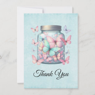 Carte De Remerciements Papillons Fantaisistes dans un Pot