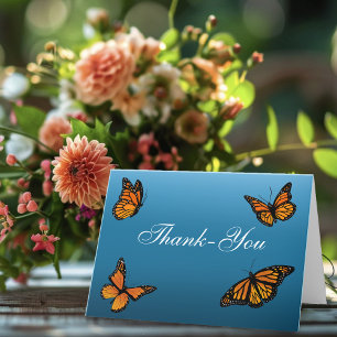 Carte De Remerciements Papillons Monarque Blue Ombre