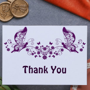 Carte De Remerciements Papillons violets