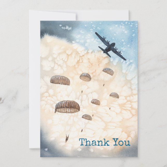 Carte De Remerciements Parachutistes aéroportés (Devant)