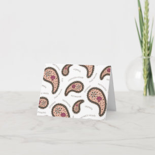 Carte De Remerciements Paramecia Paisley Biologie Personnalisable Blanc