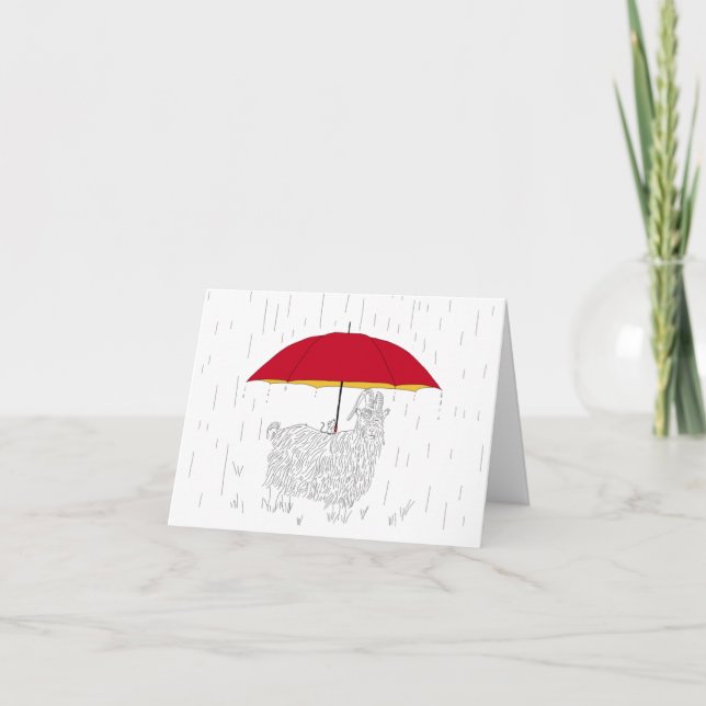 Carte De Remerciements Parapluie de souris pour chèvre (Devant)