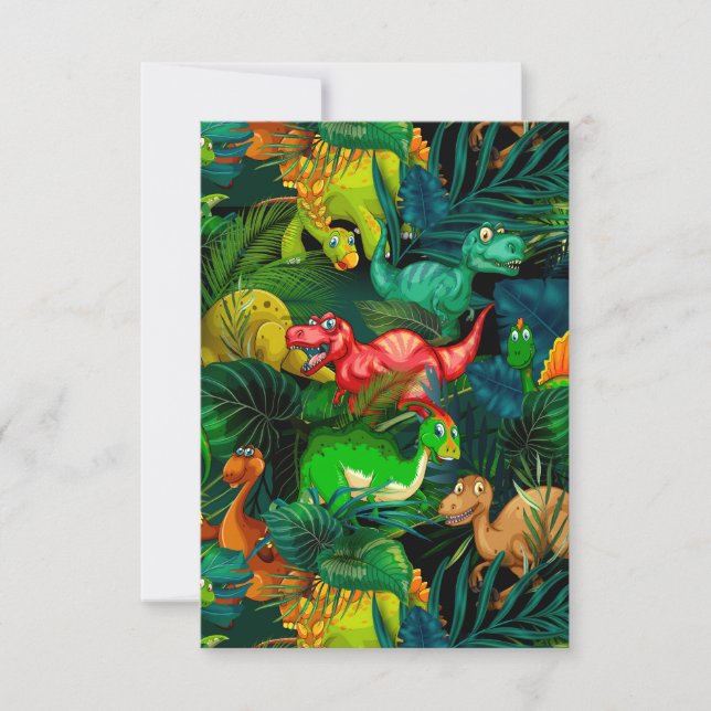Carte De Remerciements Parc des dinosaures (Devant)