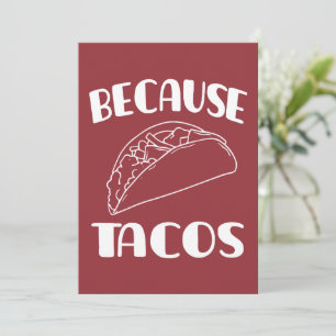 Carte De Remerciements Parce que Tacos