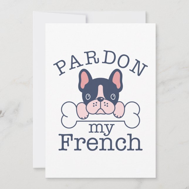 Carte De Remerciements Pardon de mon français (Devant)
