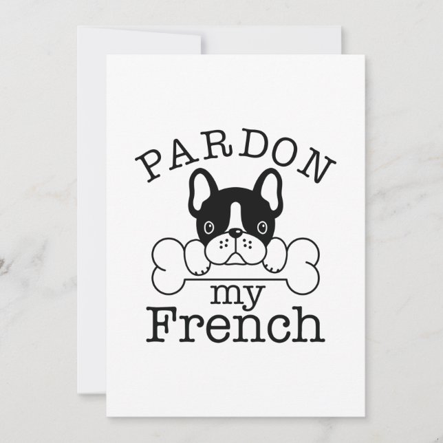 Carte De Remerciements Pardon de mon français (Devant)