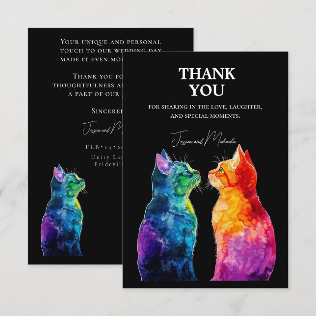 Carte De Remerciements 🌈 Parfaitement Votre : Parfaitement (Devant / Derrière)
