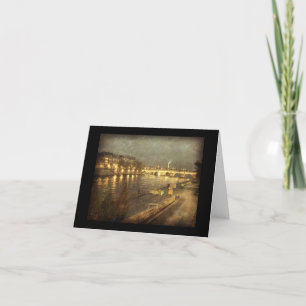 Carte De Remerciements Paris, France along the Seine nighttime