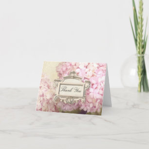 Carte De Remerciements Paris Note de Remerciement Rose Hydrangea Art Blus
