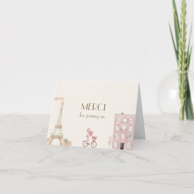 Carte De Remerciements Paris Pâtisserie Thème Anniversaire (Devant)