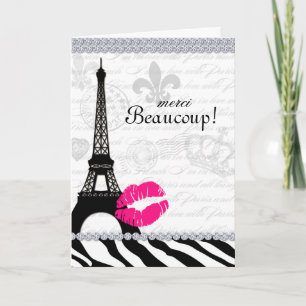 Carte De Remerciements Paris Thank You Card Eiffel Tower Jewelry Zebra