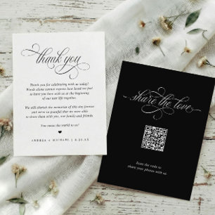 Carte De Remerciements Partage de photos de mariage élégant et luxueux à 