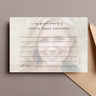 Carte De Remerciements Partager un enterrement de photo mémoire