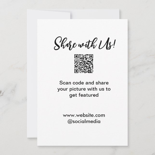 Carte De Remerciements Partagez votre image numérisation QR code ajouter  (Devant)