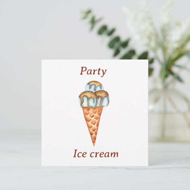Carte De Remerciements Partie de crème glacée minimale (Debout devant)