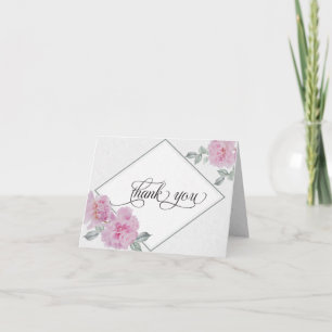 Carte De Remerciements Parties scintillant d'aquarelle moderne Foliage Ba