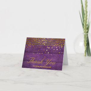 Carte De Remerciements Parties scintillant D'Or Stripes Pour Être Mon Épo