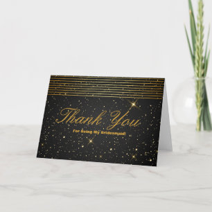 Carte De Remerciements Parties scintillant D'Or Stripes Pour Être Mon Épo
