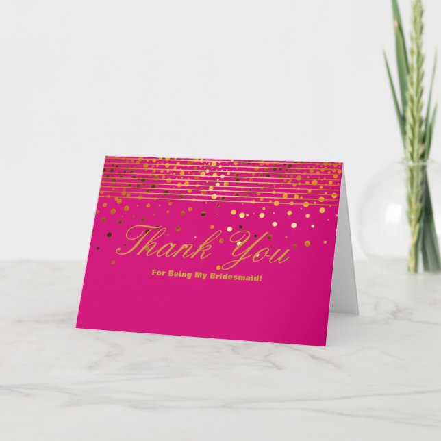 Carte De Remerciements Parties scintillant D'Or Stripes Pour Être Mon Épo (Devant)