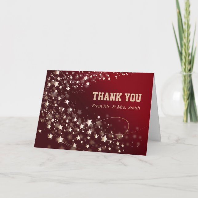 Carte De Remerciements Parties scintillant moderne Star  Confetti étincel (Devant)