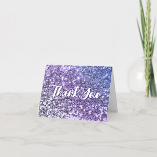 Carte De Remerciements Parties scintillant Purple Ombre Chunky