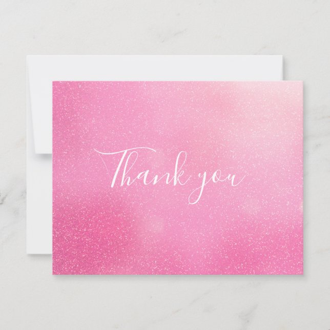 Carte De Remerciements Parties scintillant rose Shimmer (Devant)