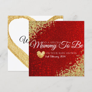 Carte De Remerciements Parties scintillant rouge étincelante maman Baby s