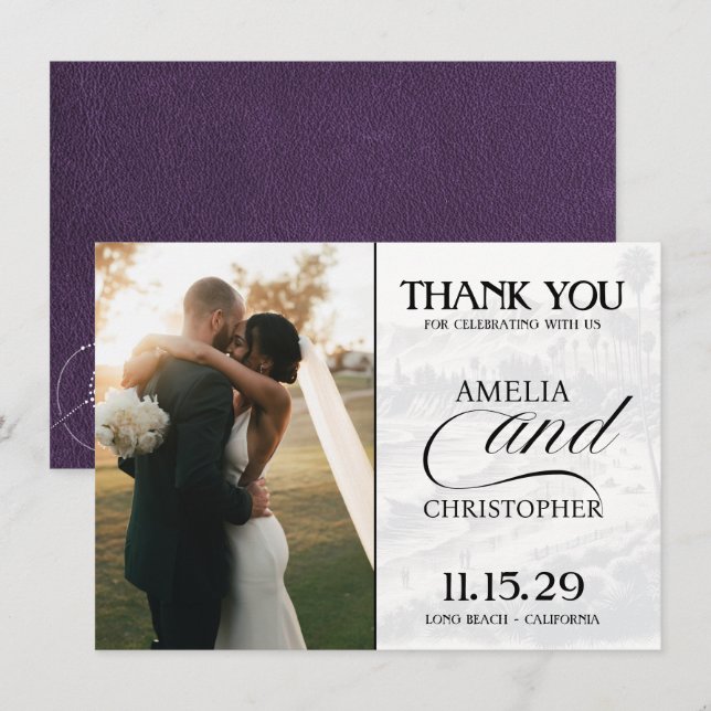 Carte De Remerciements Passeport de Violet en Californie (Devant / Derrière)