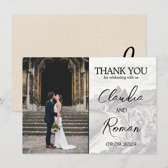 Carte De Remerciements Passeport du Brésil d'Ivoire (Devant / Derrière)